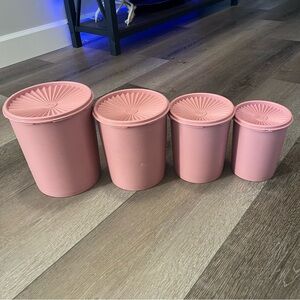 Vintage Tupperware Nesting Canister Dusty Rose